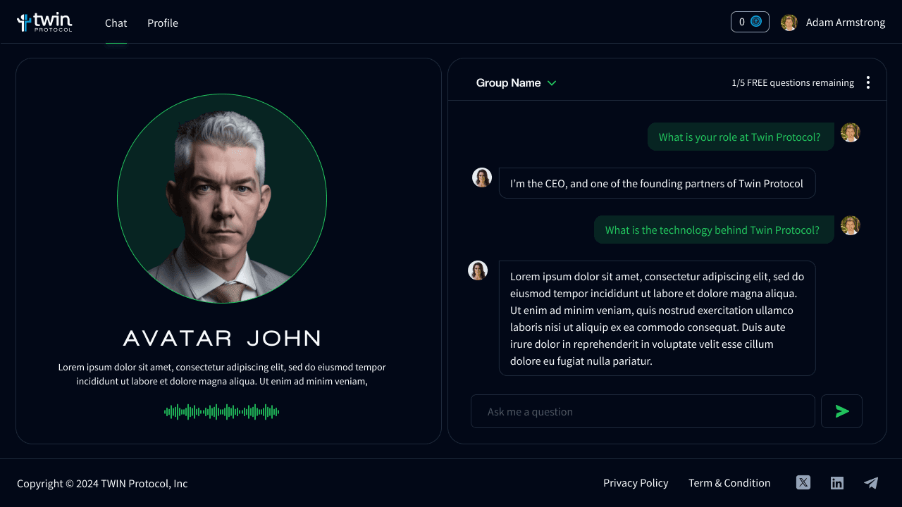TwinProtocol — AI Twin Chatbot